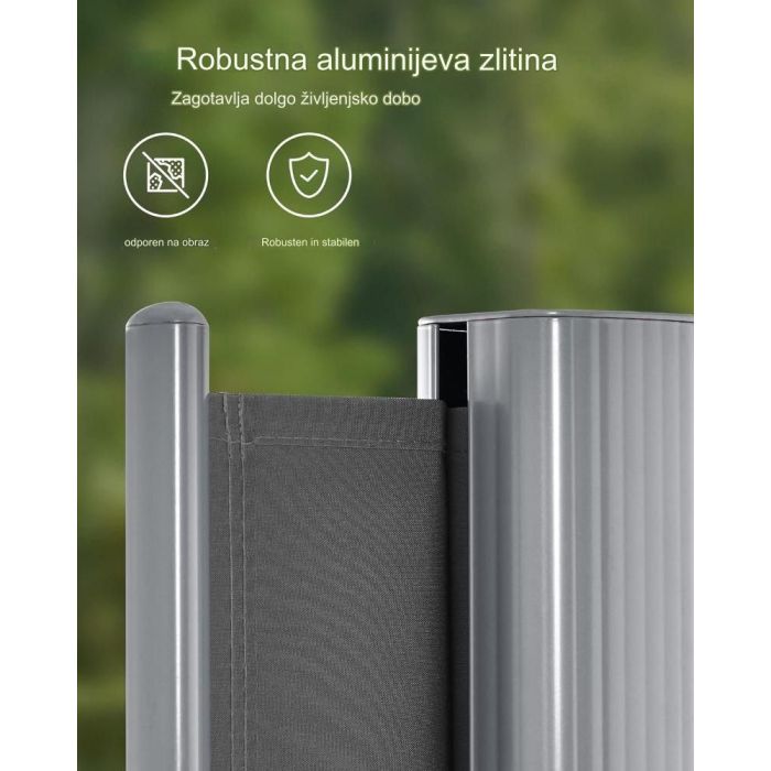 SONGMICS Stranski senčnik 160 x 350 cm antracit, GSA165G02 SONGMICS Stranski senčnik 160 x 350 cm antracit, GSA165G02