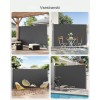 SONGMICS Stranski senčnik 160 x 350 cm antracit, GSA165G02 SONGMICS Stranski senčnik 160 x 350 cm antracit, GSA165G02