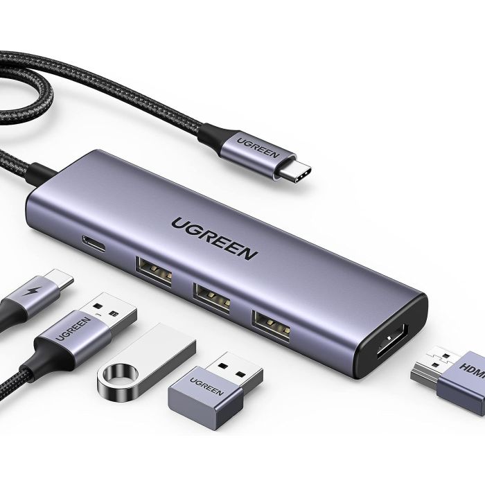 Ugreen 5-v-1 USB-C Hub (100 W PD, 4K@30Hz HDMI) Ugreen 5-v-1 USB-C Hub (100 W PD, 4K@30Hz HDMI)