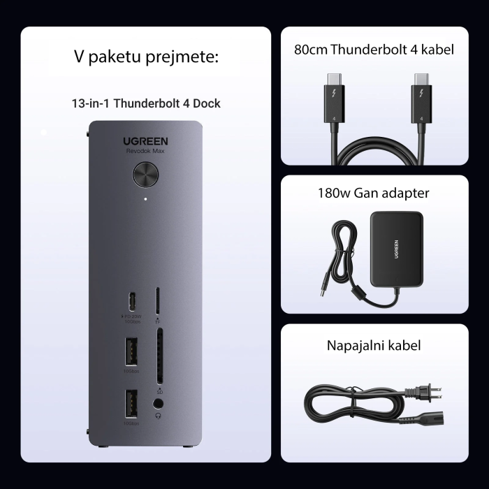Ugreen Revodok Max 213 USB-C 13-v-1 priklopna postaja Ugreen Revodok Max 213 USB-C 13-v-1 priklopna postaja