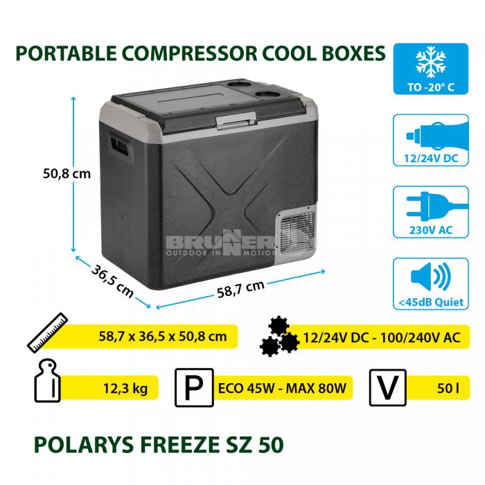 BRUNNER prenosni hladilnik POLARYS FREEZE SZ 50, 0826054N BRUNNER prenosni hladilnik POLARYS FREEZE SZ 50, 0826054N