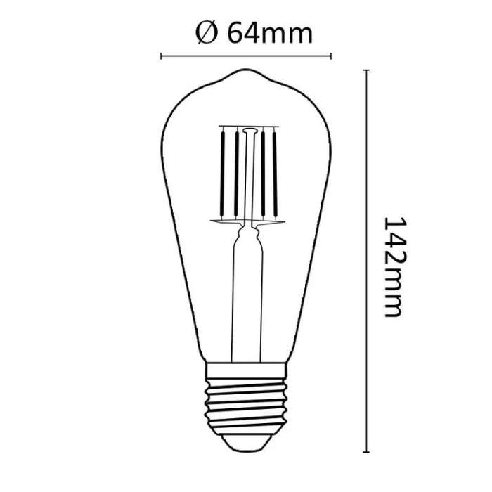 Asalite LED filament 7W, E27, 2000K, 650lm Asalite LED filament 7W, E27, 2000K, 650lm