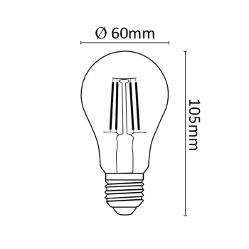 Asalite LED filament 7W, E27, 4000K, 806lm