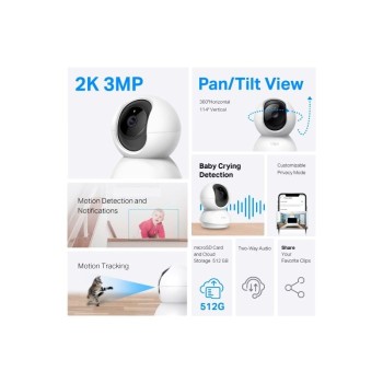 TP-LINK Tapo C210P2 2k 3MP 2304 x 1296 Pan/Tilt WiFi varnostna kamera