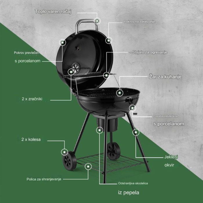 VonHaus Kettle BBQ žar na oglje VonHaus Kettle BBQ žar na oglje