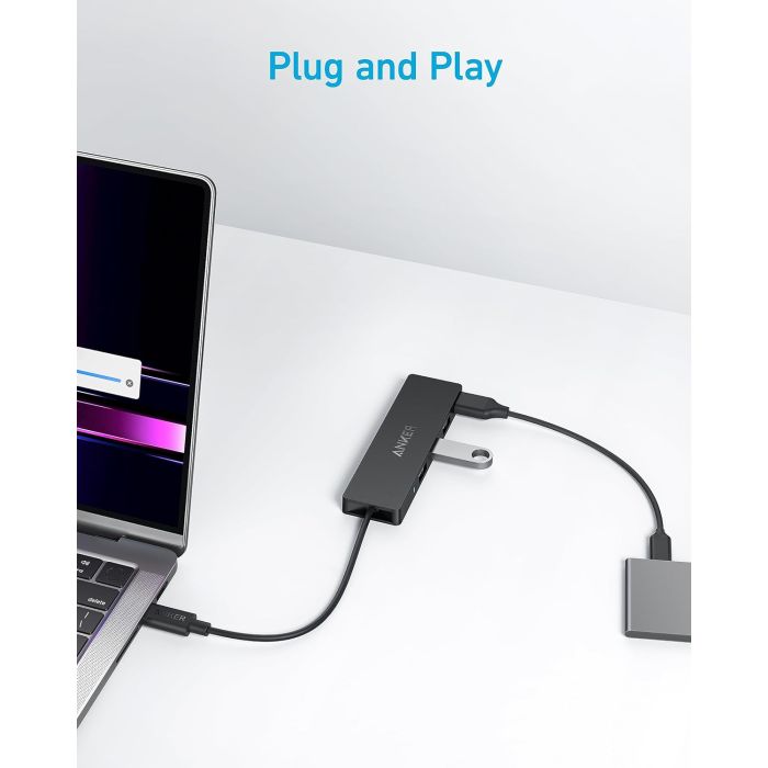 Anker Ultra Slim 4-port USB-C hub črn Anker Ultra Slim 4-port USB-C hub črn