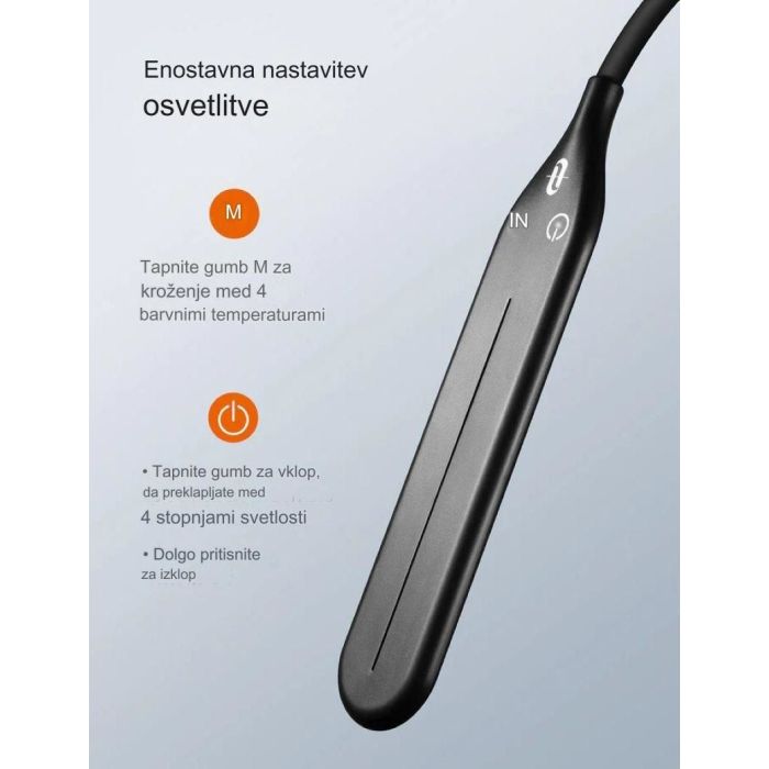 TaoTronics LED kovinska talna svetilka 72, visoka 176cm - DL072 črna TaoTronics LED kovinska talna svetilka 72, visoka 176cm - DL072 črna