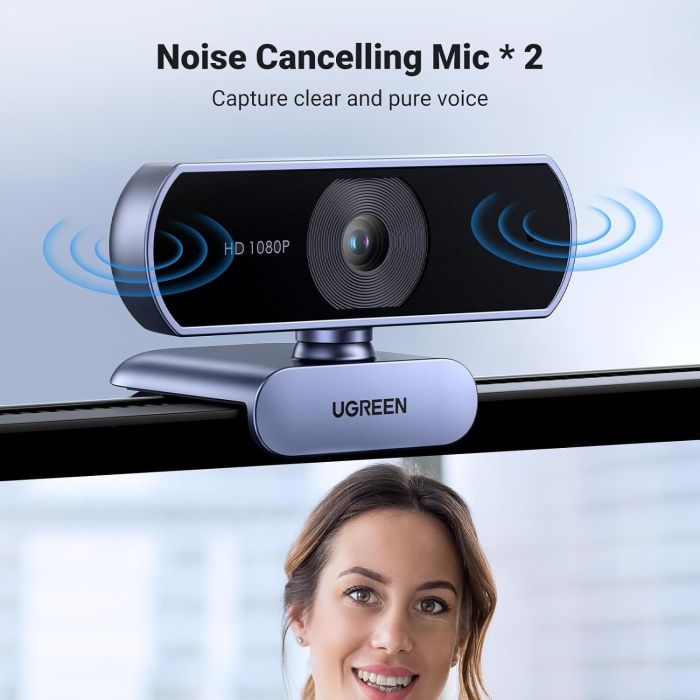 Ugreen Full-HD spletna kamera z dvojnim mikrofonom, 1080P 30Fps Ugreen Full-HD spletna kamera z dvojnim mikrofonom, 1080P 30Fps