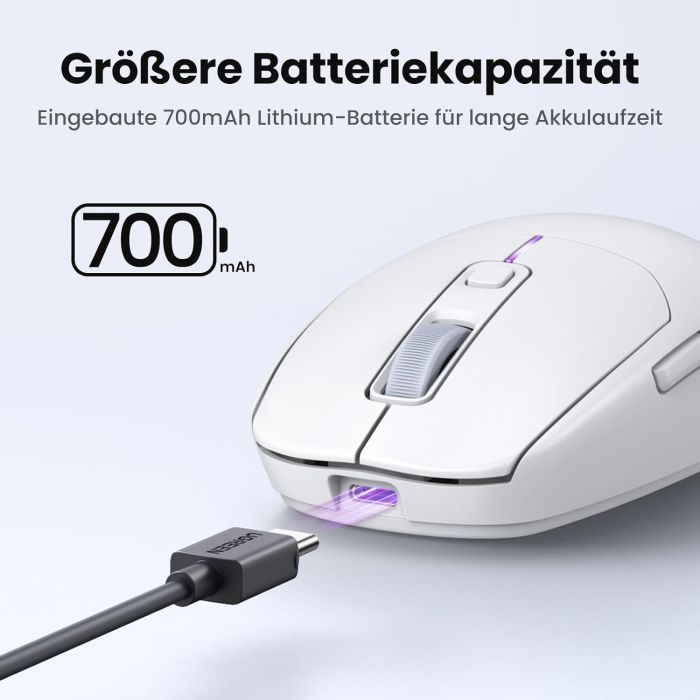 Ugreen brezžična miška 5000 DPI 2.4G+BT - bela Ugreen brezžična miška 5000 DPI 2.4G+BT - bela