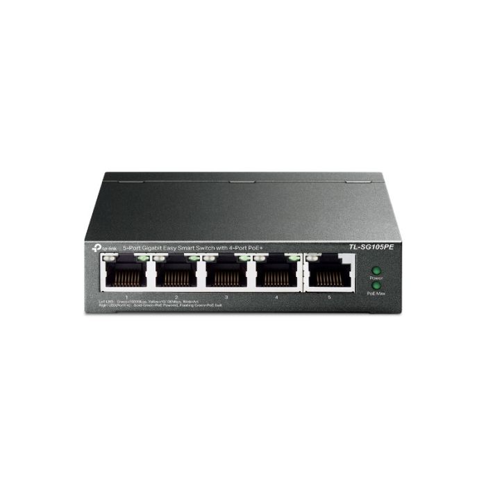 TP-LINK 5-Port Gigabit Easy Smart switch stikalo z 4-Port PoE+ TP-LINK 5-Port Gigabit Easy Smart switch stikalo z 4-Port PoE+