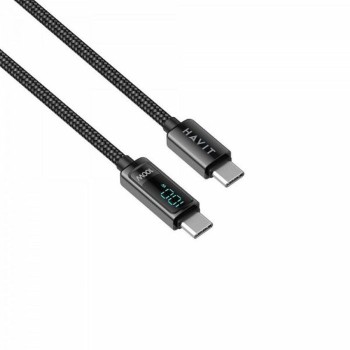 HAVIT kabel za polnjenje USB-C na USB-C z LCD 100W, 2M HAVIT kabel za polnjenje USB-C na USB-C z LCD 100W, 2M