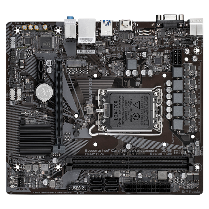 GIGABYTE H610M H V2, DDR5, SATA3, HDMI, USB3.2Gen1, LGA1700 mATX GIGABYTE H610M H V2, DDR5, SATA3, HDMI, USB3.2Gen1, LGA1700 mATX