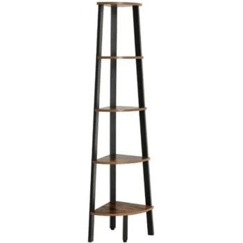 VASAGLE Kotna knjižna omara 5 nivojev LLS35X