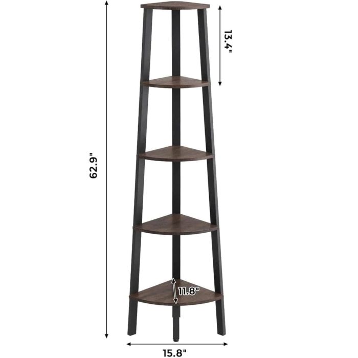 VASAGLE Kotna knjižna omara 5 nivojev LLS35X VASAGLE Kotna knjižna omara 5 nivojev LLS35X