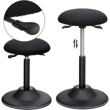 SONGMICS Višinsko nastavljiv pisarniški stol za Aktivno sedenje OSC01BK