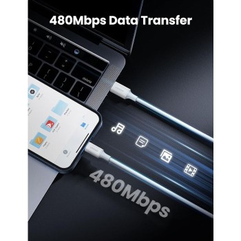 Ugreen USB-C na Lightning kabel srebrn 2m