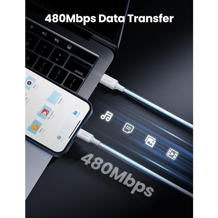 Ugreen USB-C na Lightning kabel srebrn 2m Ugreen USB-C na Lightning kabel srebrn 2m