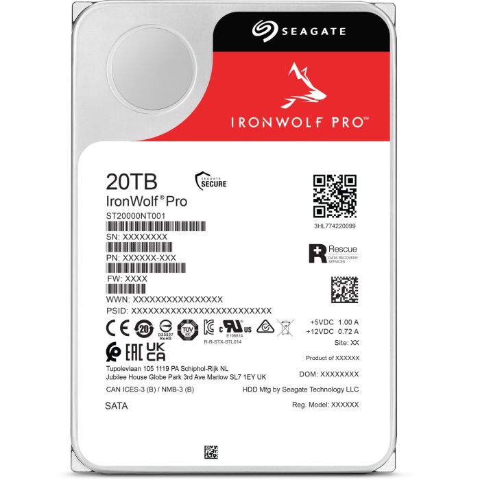 Seagate 20TB IronWolf Pro 3,5 SATA 6Gb/s 7200rpm 256MB HDD disk Seagate 20TB IronWolf Pro 3,5 SATA 6Gb/s 7200rpm 256MB HDD disk