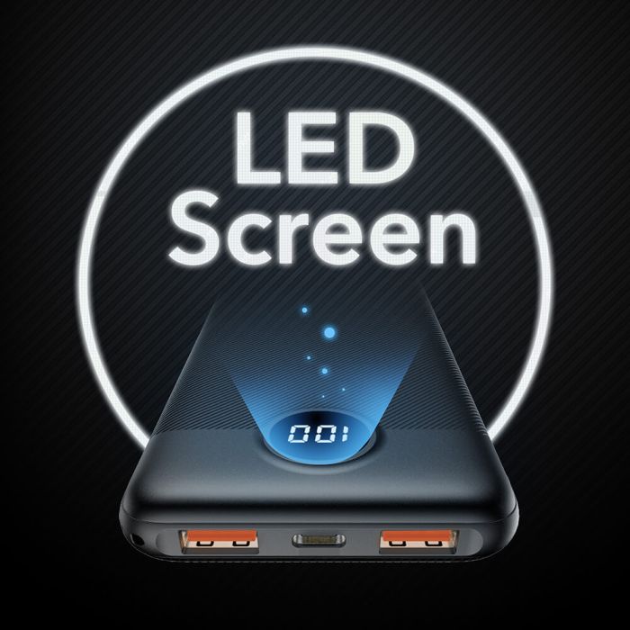 VEGER L10S PowerBank 10.000 mAh LCD, črn VEGER L10S PowerBank 10.000 mAh LCD, črn