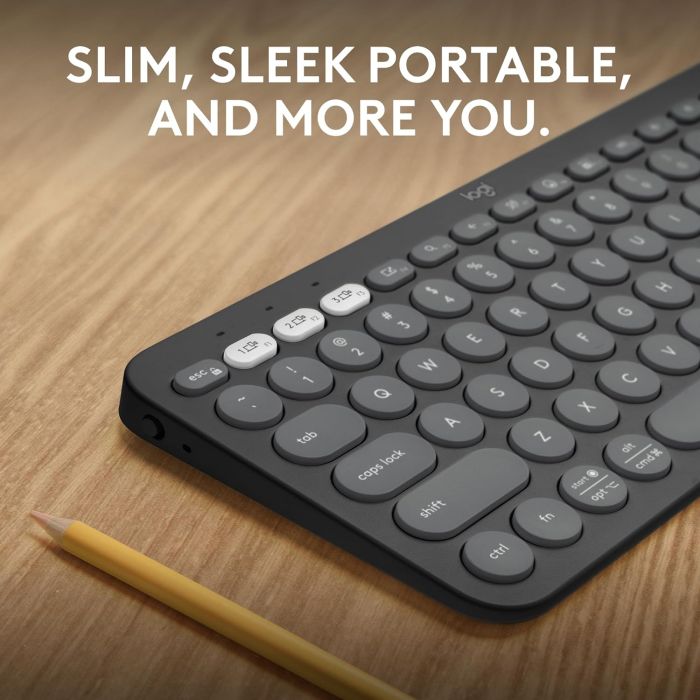 Logitech Tipkovnica Pebble Keys 2 K380s Multi-Device, grafitna, SLO g Logitech Tipkovnica Pebble Keys 2 K380s Multi-Device, grafitna, SLO g