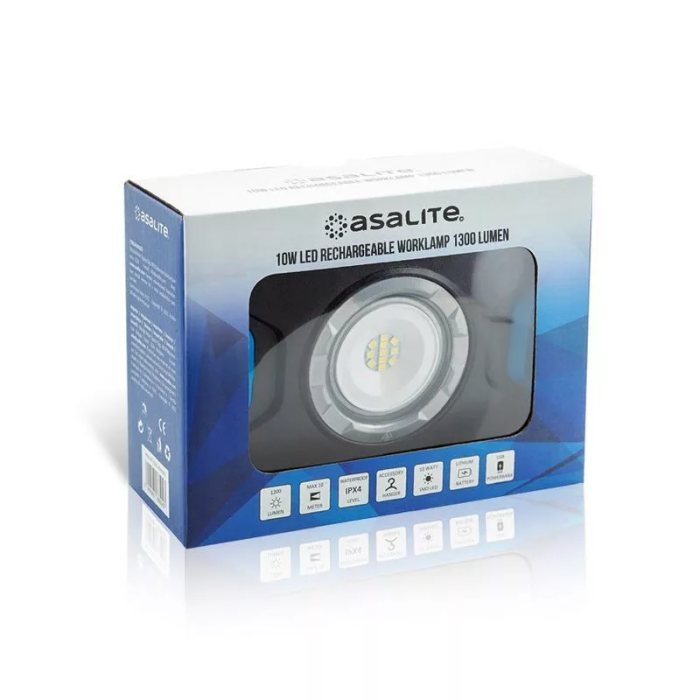 ASALITE LED 10W polnilni reflektor 1300Lm + 2x18650 2200mAh baterije ASALITE LED 10W polnilni reflektor 1300Lm + 2x18650 2200mAh baterije