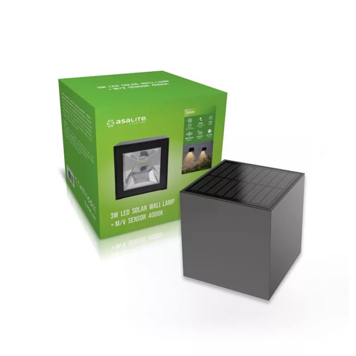 Asalite LED solarna stenska svetilka IP44 3W 4000K (200 lumnov) + mikrovalovni senzor Asalite LED solarna stenska svetilka IP44 3W 4000K (200 lumnov) + mikrovalovni senzor