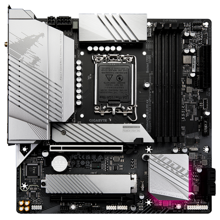 GIGABYTE B760M AORUS Elite AX, DDR5, SATA3, USB3.2Gen2x2, DP, WiFi 6E, LGA1700 mATX GIGABYTE B760M AORUS Elite AX, DDR5, SATA3, USB3.2Gen2x2, DP, WiFi 6E, LGA1700 mATX