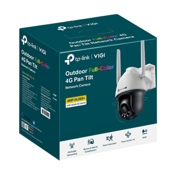 TP-LINK VIGI 4MP zunanja Full-Color 4G/LTE Pan Tilt mrežna kamera (do 2560X1440 H.265+ 30fps) TP-LINK VIGI 4MP zunanja Full-Color 4G/LTE Pan Tilt mrežna kamera (do 2560X1440 H.265+ 30fps)