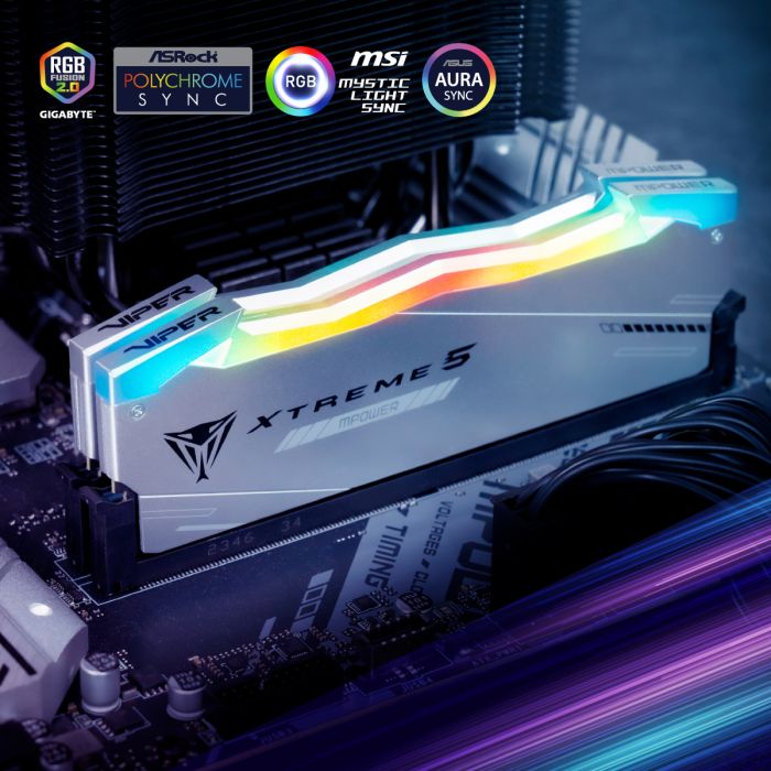 Patriot Viper Xtreme 5 RGB Kit MPOWER 48GB (2x24GB) DDR5-6000 CL36, 1.35V Patriot Viper Xtreme 5 RGB Kit MPOWER 48GB (2x24GB) DDR5-6000 CL36, 1.35V
