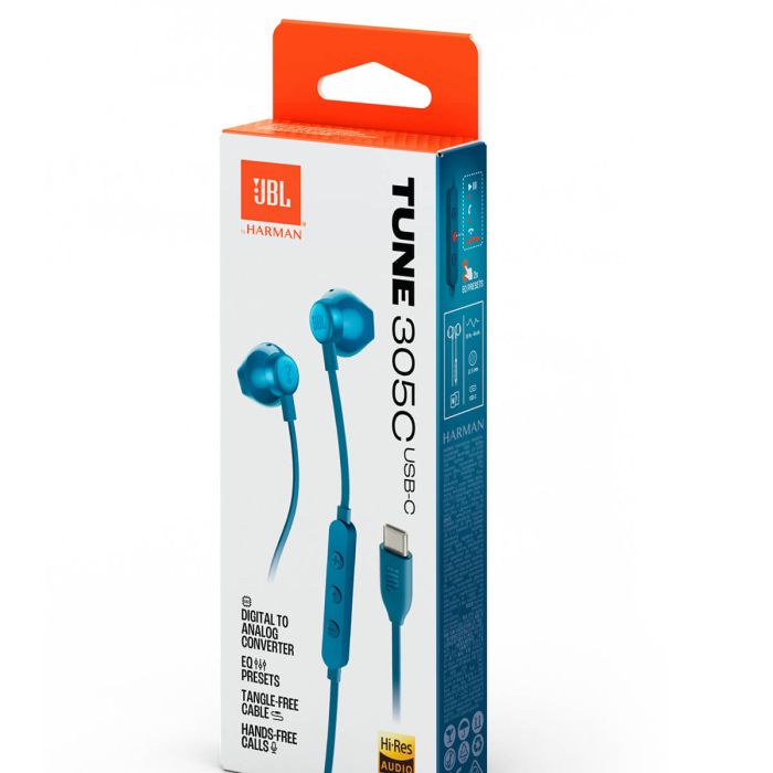 JBL USB-C žične slušalke Tune 305C, modre JBL USB-C žične slušalke Tune 305C, modre