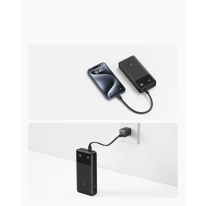 Anker Powerbank 20000 mAh, 30W s priloženim USB-C kablom, črn Anker Powerbank 20000 mAh, 30W s priloženim USB-C kablom, črn