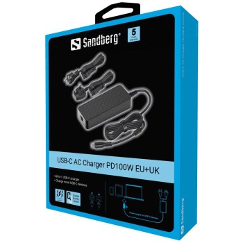 Sandberg USB-C polnilnik PD100W EU+UK Sandberg USB-C polnilnik PD100W EU+UK