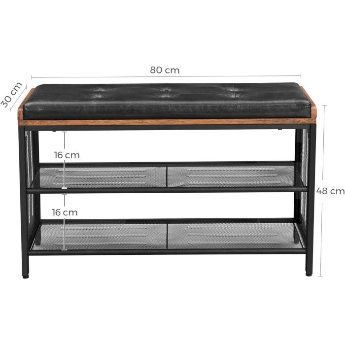VASAGLE EKHO klop za čevlje, umetno usnje 90 kg nosilnosti 80 x 30 x 48 cm VASAGLE EKHO klop za čevlje, umetno usnje 90 kg nosilnosti 80 x 30 x 48 cm