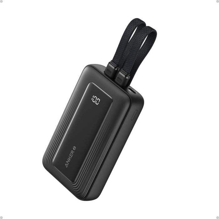 Anker Zolo Powerbank 10000 mAh, 30W z vgrajenima kabloma USB-C + Lightning, črn Anker Zolo Powerbank 10000 mAh, 30W z vgrajenima kabloma USB-C + Lightning, črn