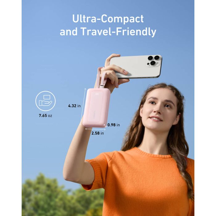 Anker Zolo Powerbank 10000 mAh, 30W z vgrajenima kabloma USB-C + Lightning, črn Anker Zolo Powerbank 10000 mAh, 30W z vgrajenima kabloma USB-C + Lightning, črn