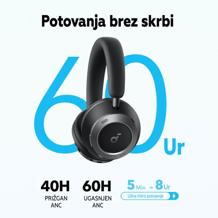Anker Soundcore Space One Pro naglavne brezžične slušalke, bele Anker Soundcore Space One Pro naglavne brezžične slušalke, bele