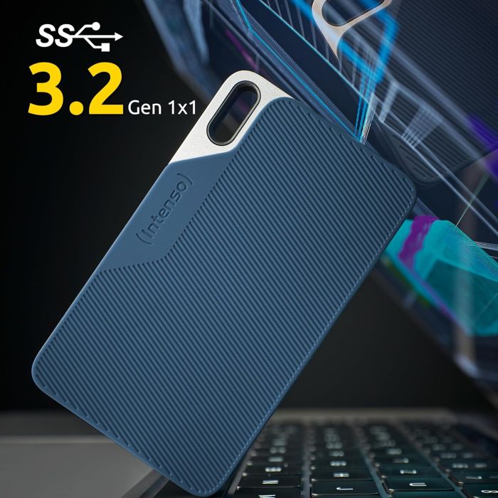 Intenso 1TB SSD TX100 500MB/s USB 3.2 Gen1x1 zunanji disk - modra Intenso 1TB SSD TX100 500MB/s USB 3.2 Gen1x1 zunanji disk - modra