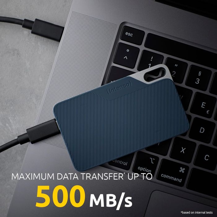Intenso 1TB SSD TX100 500MB/s USB 3.2 Gen1x1 zunanji disk - modra Intenso 1TB SSD TX100 500MB/s USB 3.2 Gen1x1 zunanji disk - modra