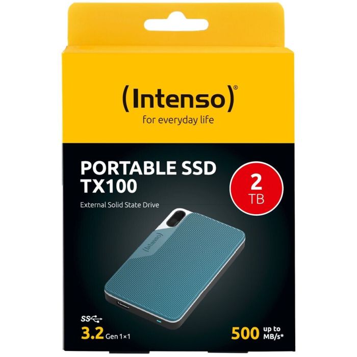 Intenso 2TB SSD TX100 500MB/s USB 3.2 Gen1x1 zunanji disk - modra Intenso 2TB SSD TX100 500MB/s USB 3.2 Gen1x1 zunanji disk - modra