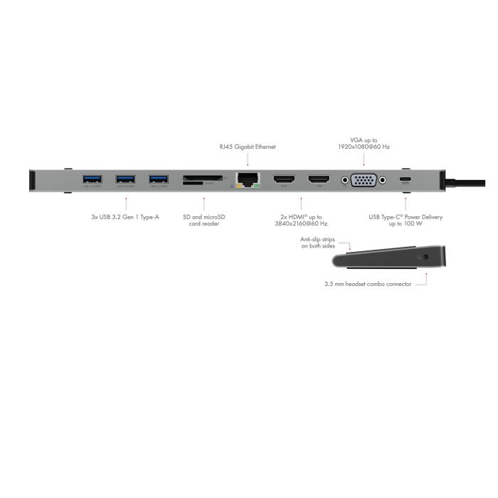 Icybox IB-DK2106A-CPD priklopna postaja s Power Delivery 100W Icybox IB-DK2106A-CPD priklopna postaja s Power Delivery 100W