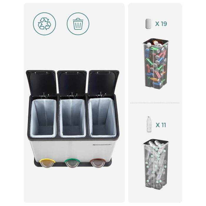 SONGMICS koš za ločevanje odpadkov 45L LTB45L SONGMICS koš za ločevanje odpadkov 45L LTB45L