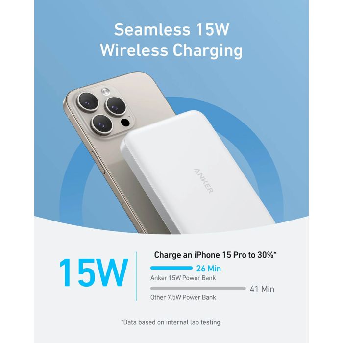Anker MagGo 10K Slim brezžični powerbank, bel Anker MagGo 10K Slim brezžični powerbank, bel