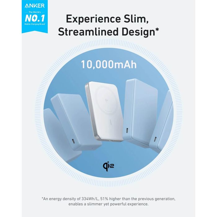 Anker MagGo 10K Slim brezžični powerbank, bel Anker MagGo 10K Slim brezžični powerbank, bel