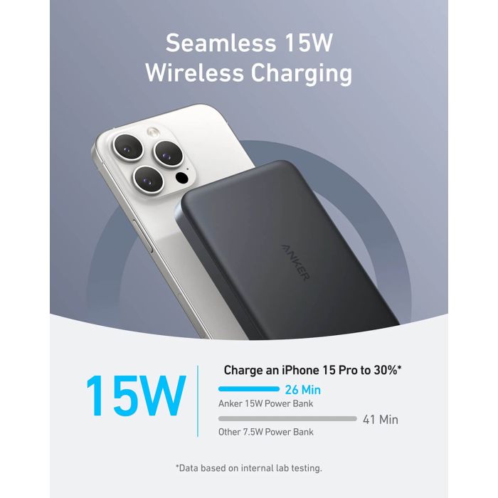 Anker MagGo 10K Slim brezžični powerbank, črn Anker MagGo 10K Slim brezžični powerbank, črn
