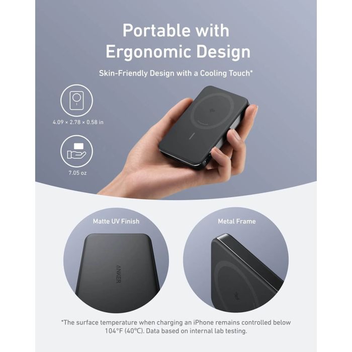Anker MagGo 10K Slim brezžični powerbank, črn Anker MagGo 10K Slim brezžični powerbank, črn