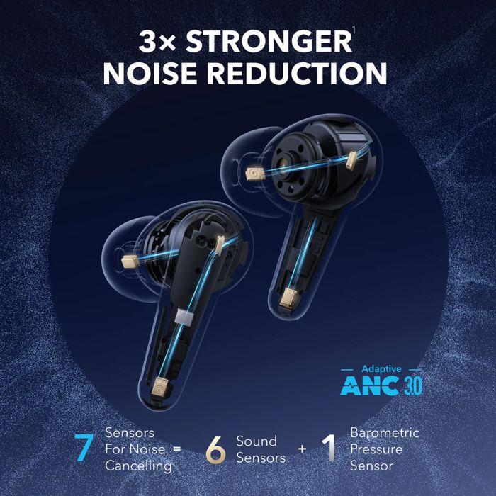 Anker Soundcore Liberty 4 Pro brezžične slušalke, svetlečo modre Anker Soundcore Liberty 4 Pro brezžične slušalke, svetlečo modre