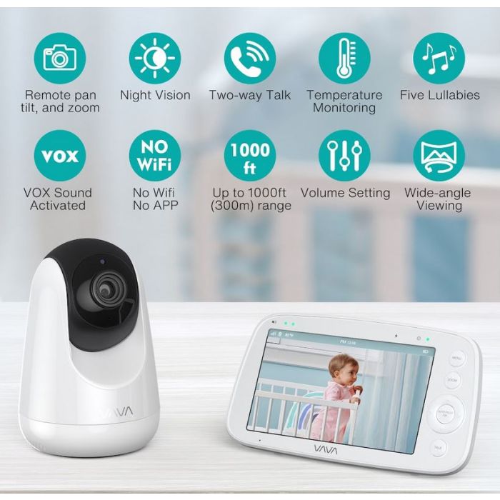 VAVA Baby varuška - pametni otroški monitor z HD zaslonom in nočnim gledanjem VA-IH019 VAVA Baby varuška - pametni otroški monitor z HD zaslonom in nočnim gledanjem VA-IH019