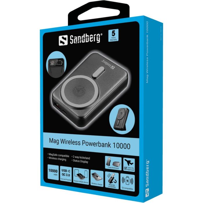 Sandberg Magnet Wireless Powerbank 10000 brezžična prenosna baterija Sandberg Magnet Wireless Powerbank 10000 brezžična prenosna baterija