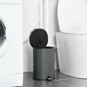 SONGMICS 5-litrski pedalni koš iz jekla siv