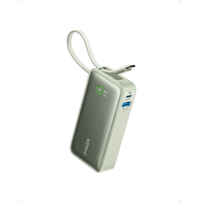 Anker 545 Nano powerbank 10K z vgrajenim kablom USB-C, zelen Anker 545 Nano powerbank 10K z vgrajenim kablom USB-C, zelen
